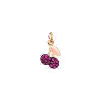 Cherry rose gold & rubies Charm - Rose Gold