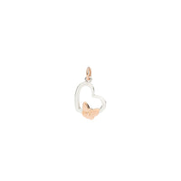 Heart white gold & rose gold Charm - White Gold