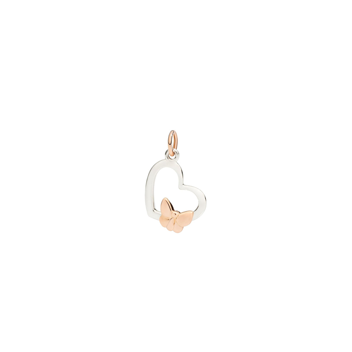 Heart white gold & rose gold Charm - White Gold