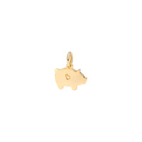 Pig yellow gold & red enamel Charm - Yellow Gold & Red
