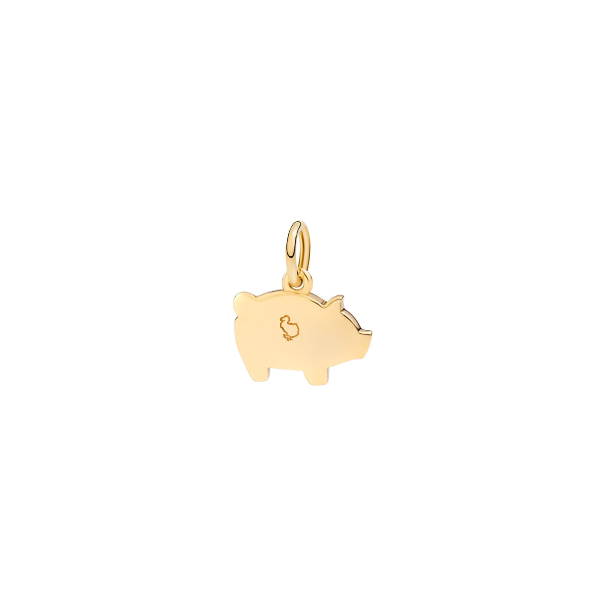 Pig yellow gold & red enamel Charm - Yellow Gold & Red