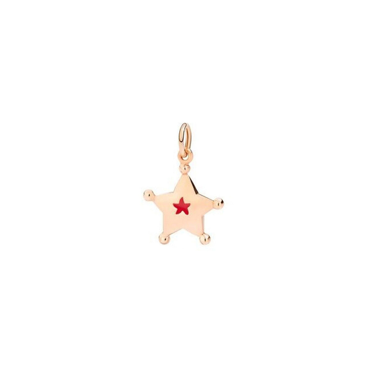 Star rose gold & red enamel Charm - Rose Gold