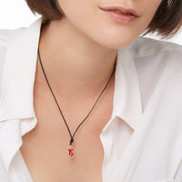 Mouse yellow gold & red enamel Charm - Yellow Gold & Red