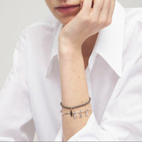 Penguin rose gold & black enamel Charm - Rose Gold & Black