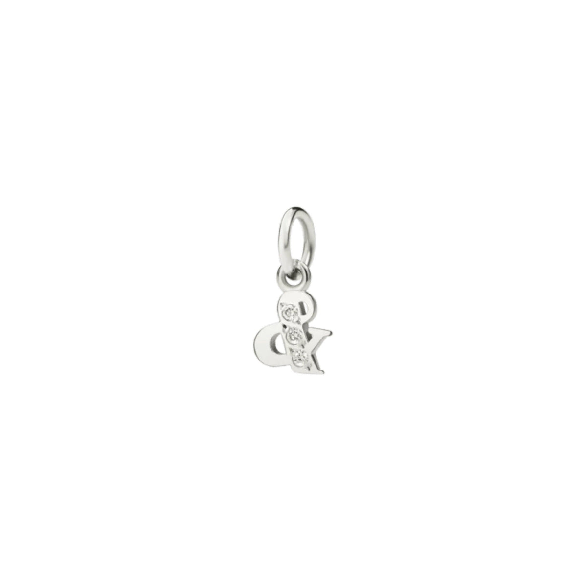 Precious letter & white gold & diamonds Charm - White Gold