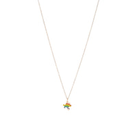 Puzzle rose gold & rainbow enamel Charm - Rose Gold & Multicolor