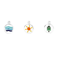 Plate set silver & enamel Charm - Silver