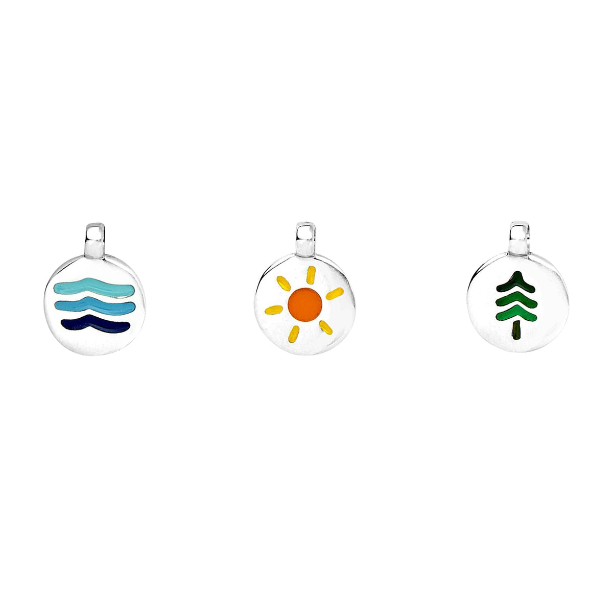 Plate set silver & enamel Charm - Silver