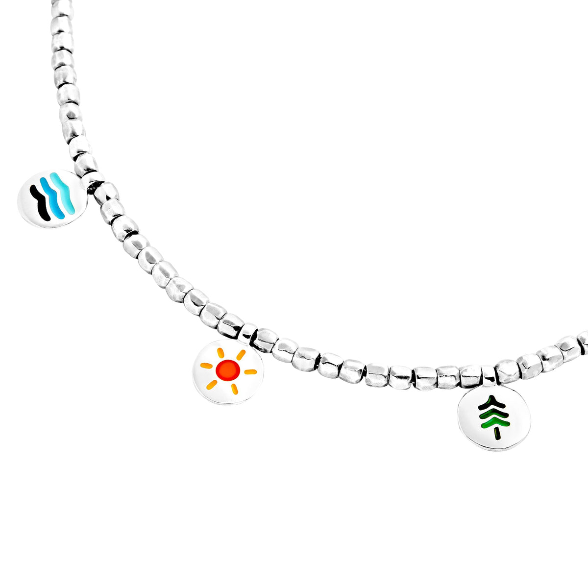 Plate set silver & enamel Charm - Silver
