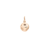 Dice rose gold & brown diamond Charm - Rose Gold