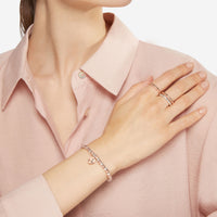 Dice rose gold & brown diamond Charm - Rose Gold