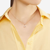 Dice rose gold & brown diamond Charm - Rose Gold