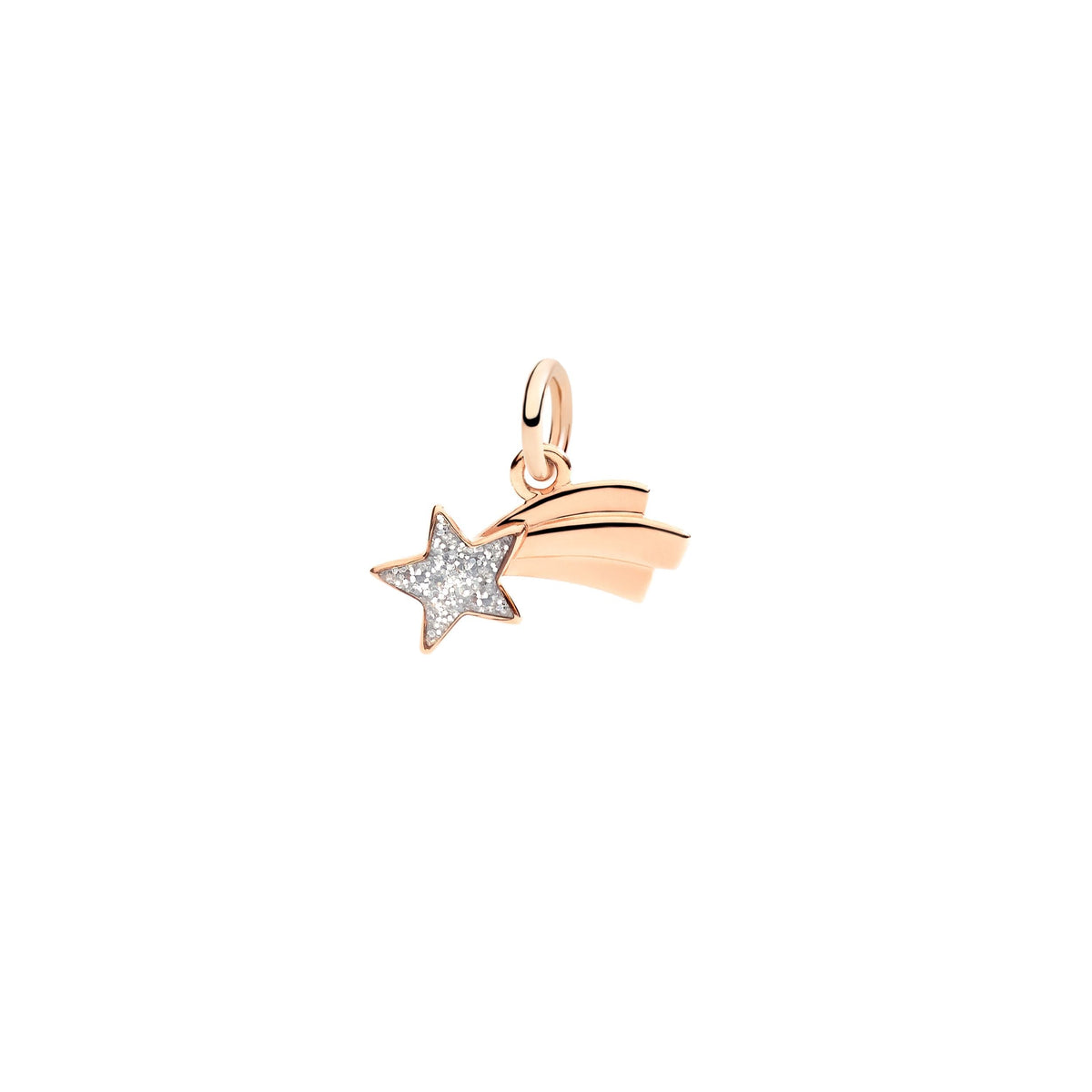 Comet Star rose gold & glitter enamel Charm - Rose Gold