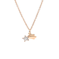 Comet Star rose gold & glitter enamel Charm - Rose Gold