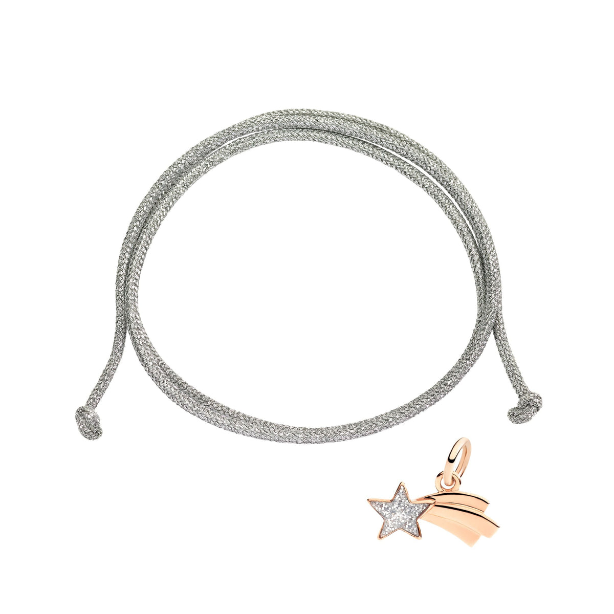 Comet Star rose gold & glitter enamel Charm - Rose Gold