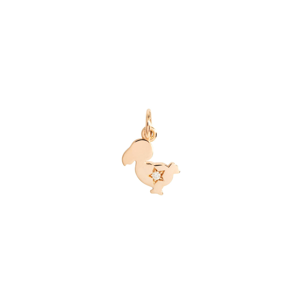 Dodo junior rose gold & diamond Charm - Rose Gold