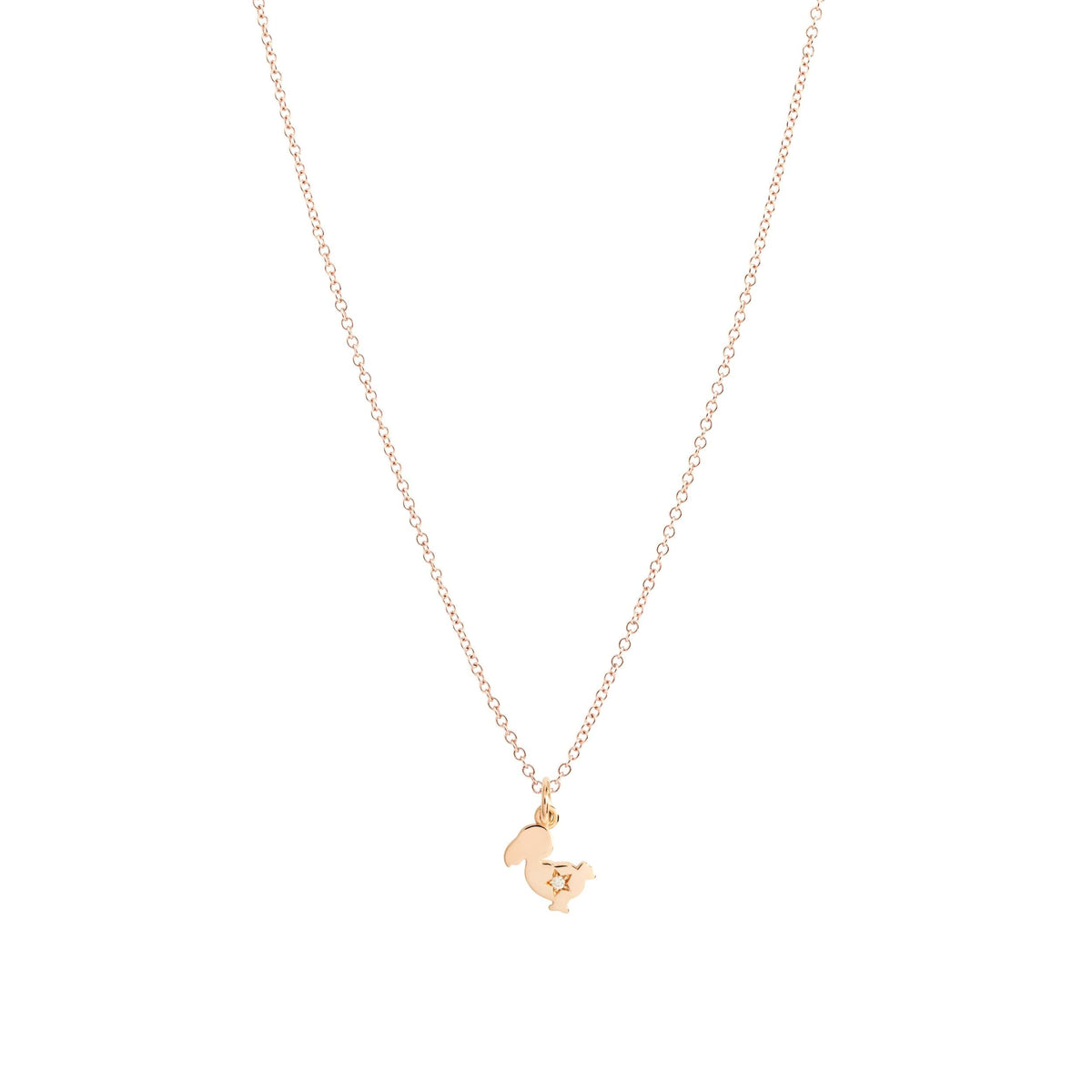 Dodo junior rose gold & diamond Charm - Rose Gold