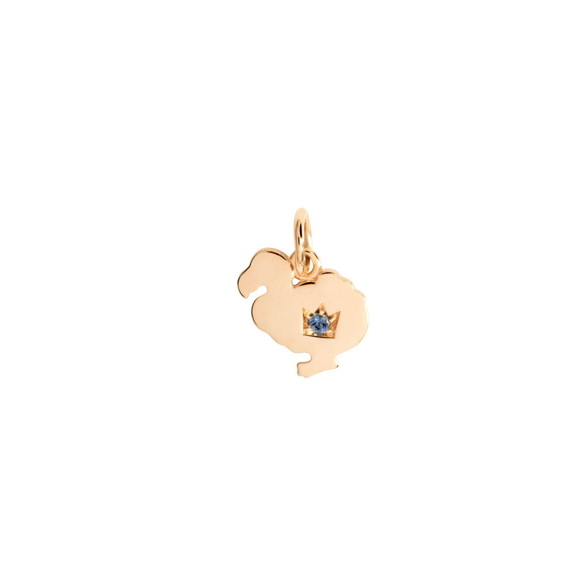 DoDo rose gold & sapphire Charm - Rose Gold & Blue