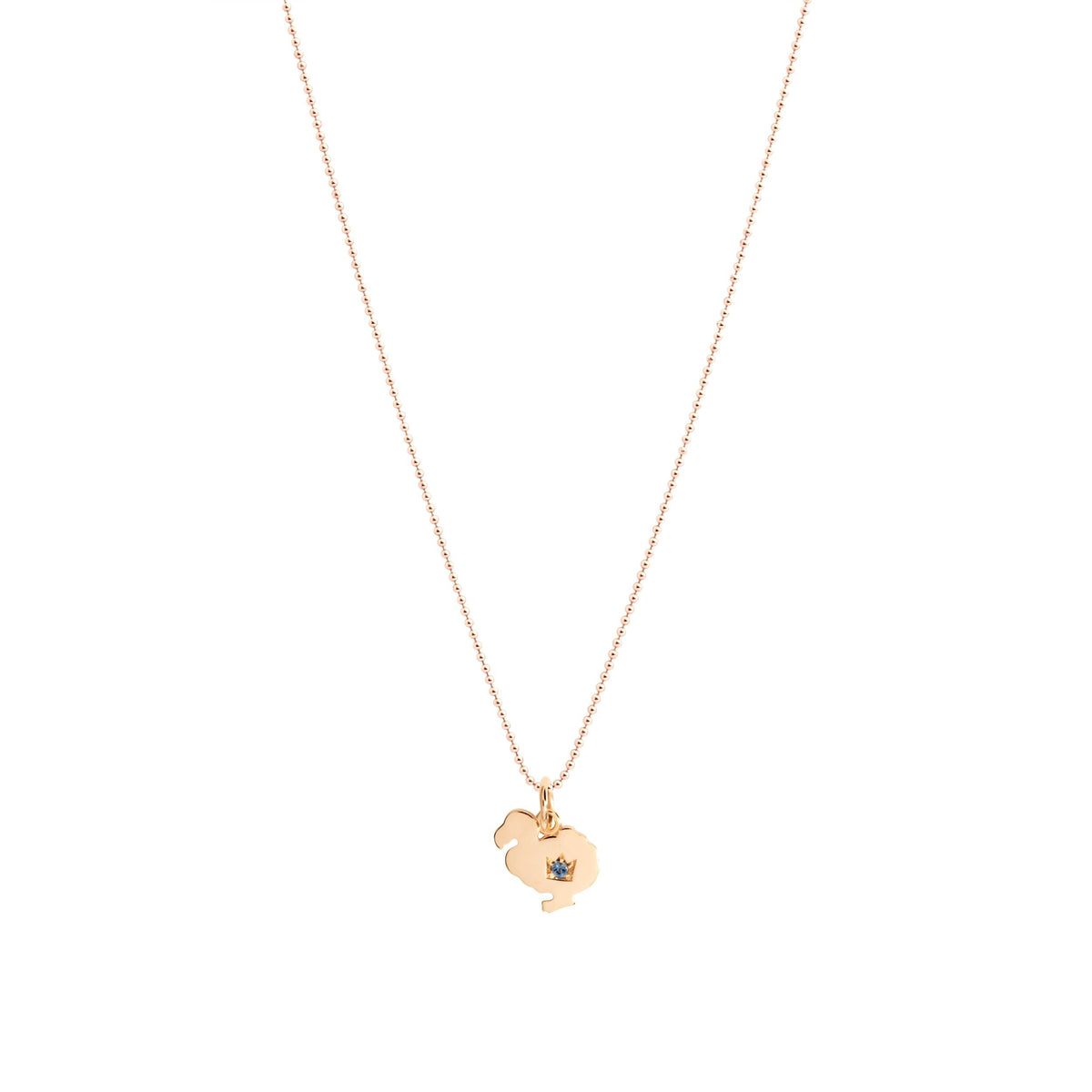 DoDo rose gold & sapphire Charm - Rose Gold & Blue