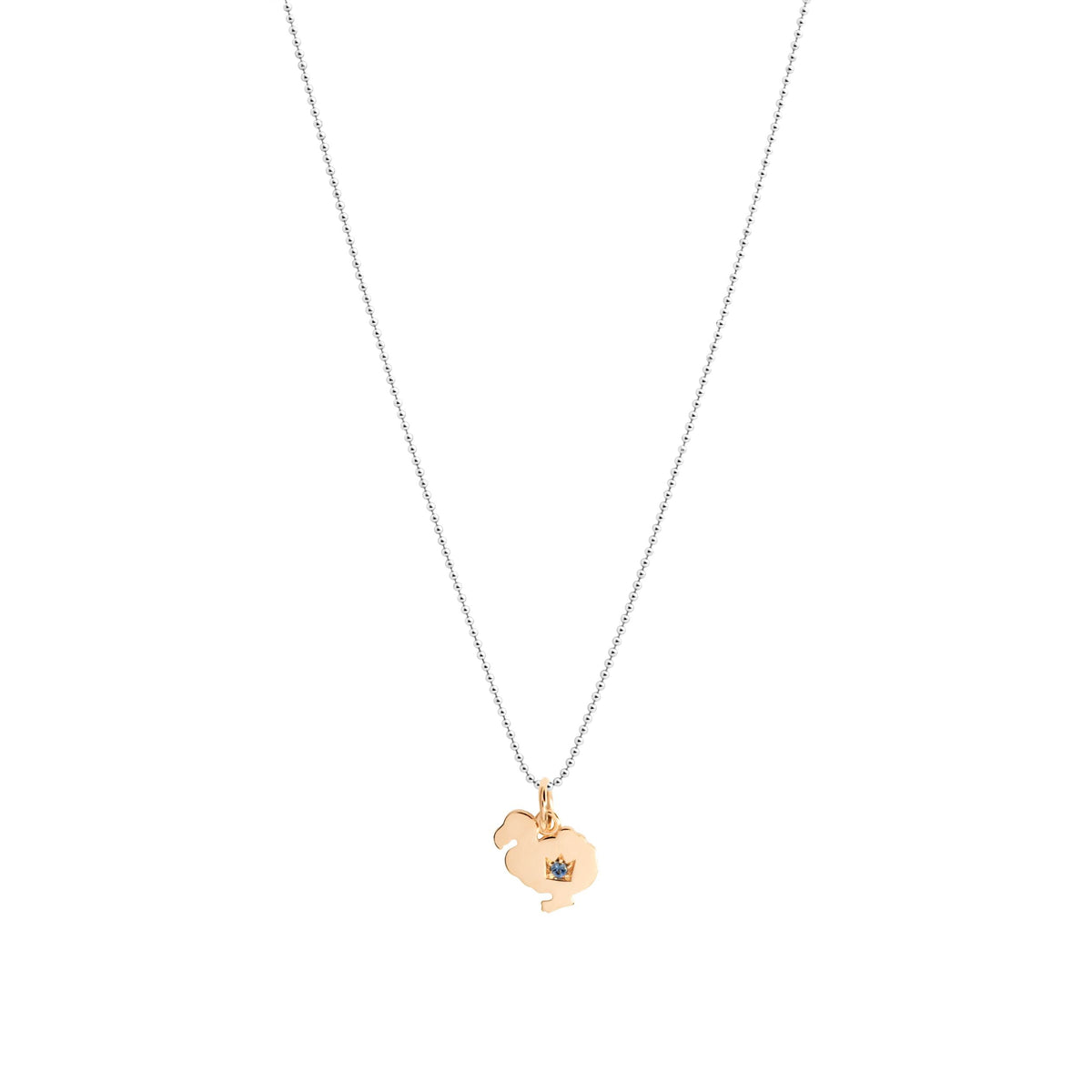 DoDo rose gold & sapphire Charm - Rose Gold & Blue