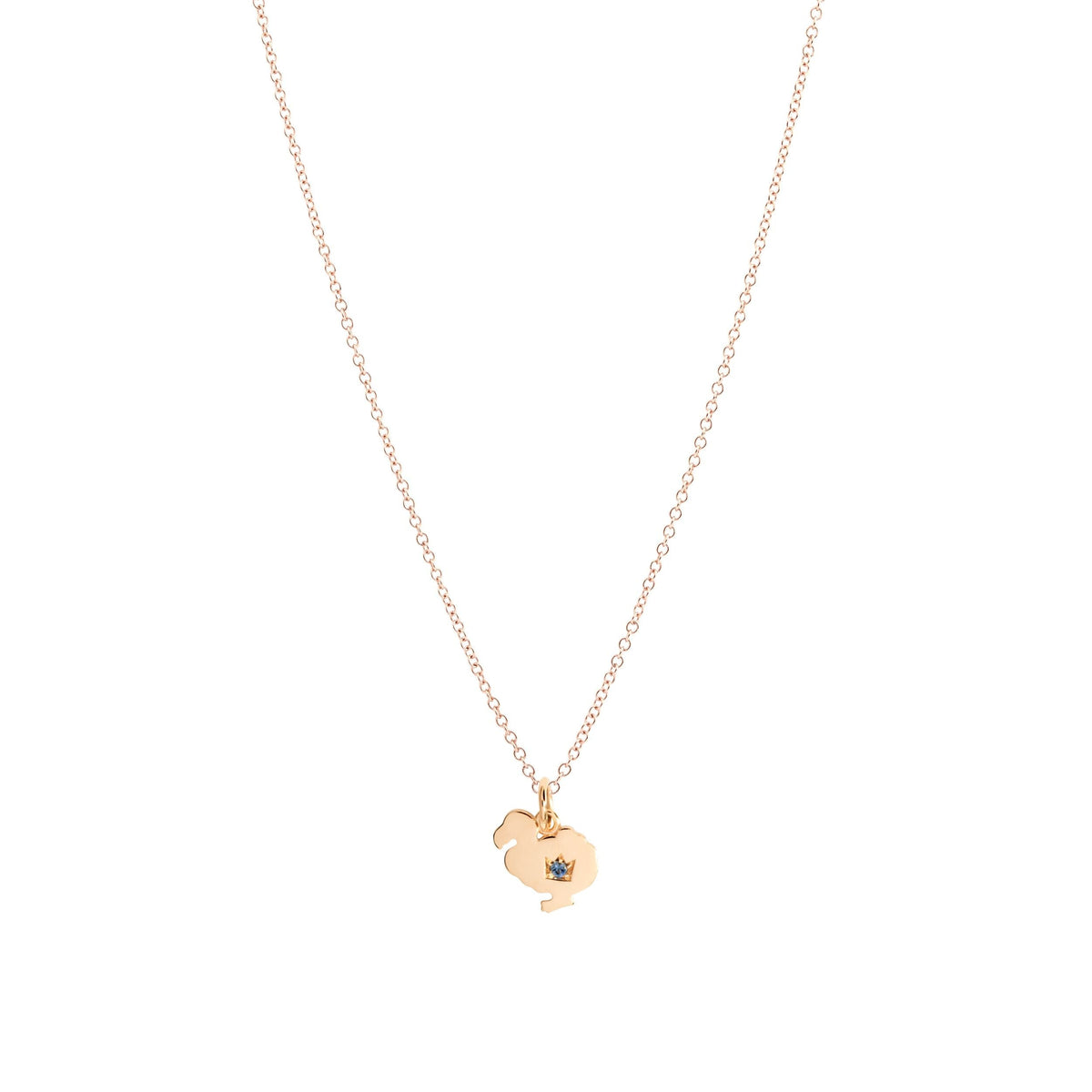 DoDo rose gold & sapphire Charm - Rose Gold & Blue