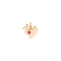 Lady dodo rose gold & ruby Charm - Rose Gold & Red