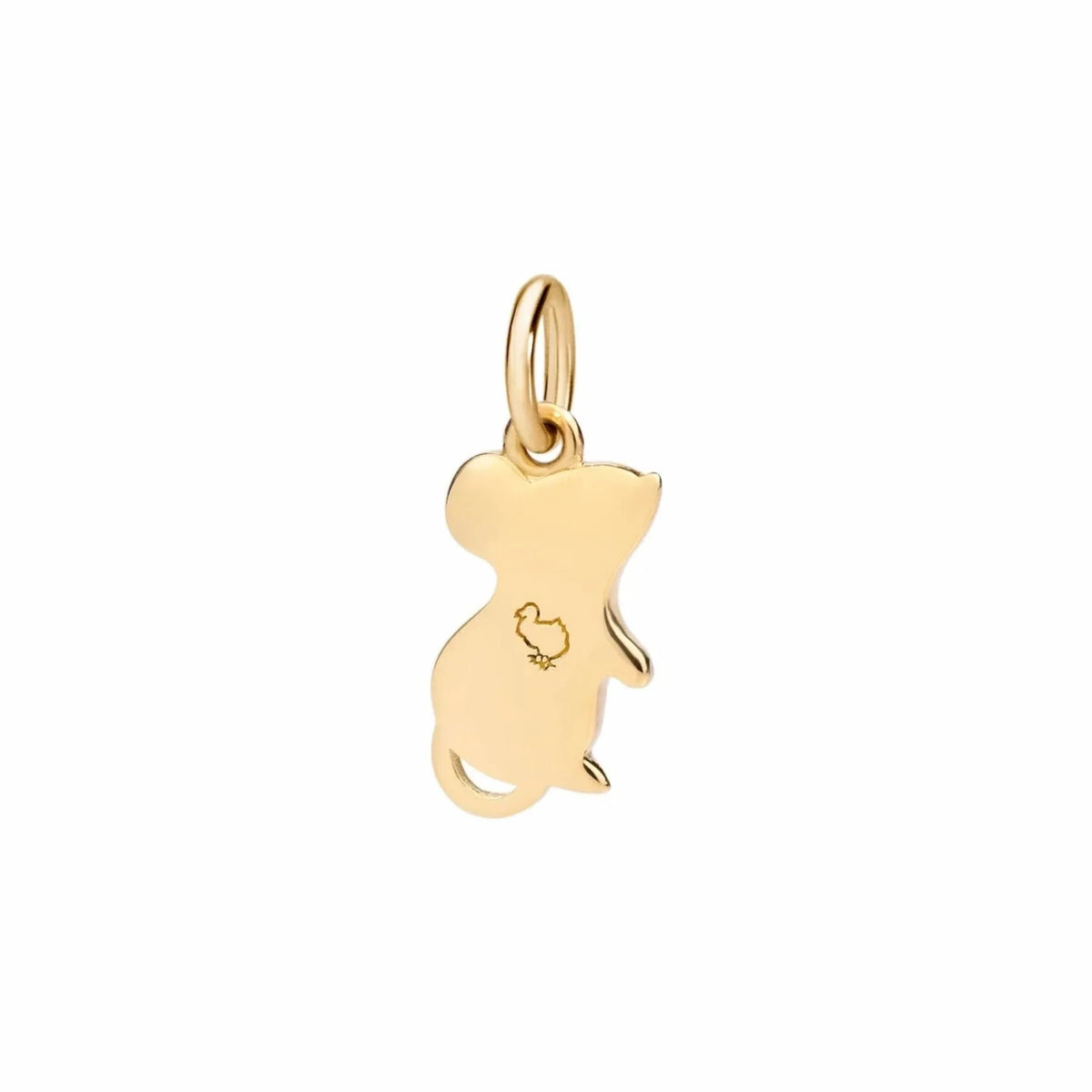 Mouse yellow gold & red enamel Charm - Yellow Gold & Red