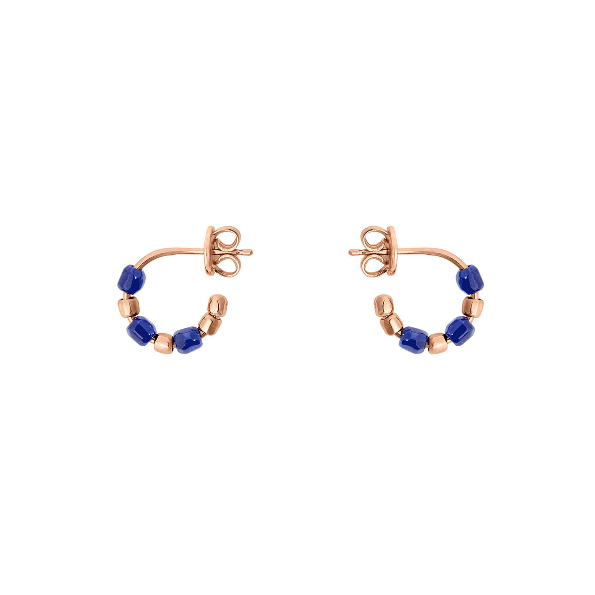 Granelli rose gold & blue ceramic Earrings - Rose Gold & Blue