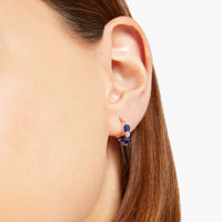 Granelli rose gold & blue ceramic Earrings - Rose Gold & Blue