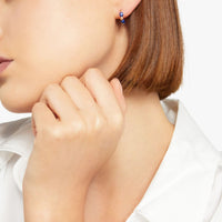 Granelli rose gold & blue ceramic Earrings - Rose Gold & Blue