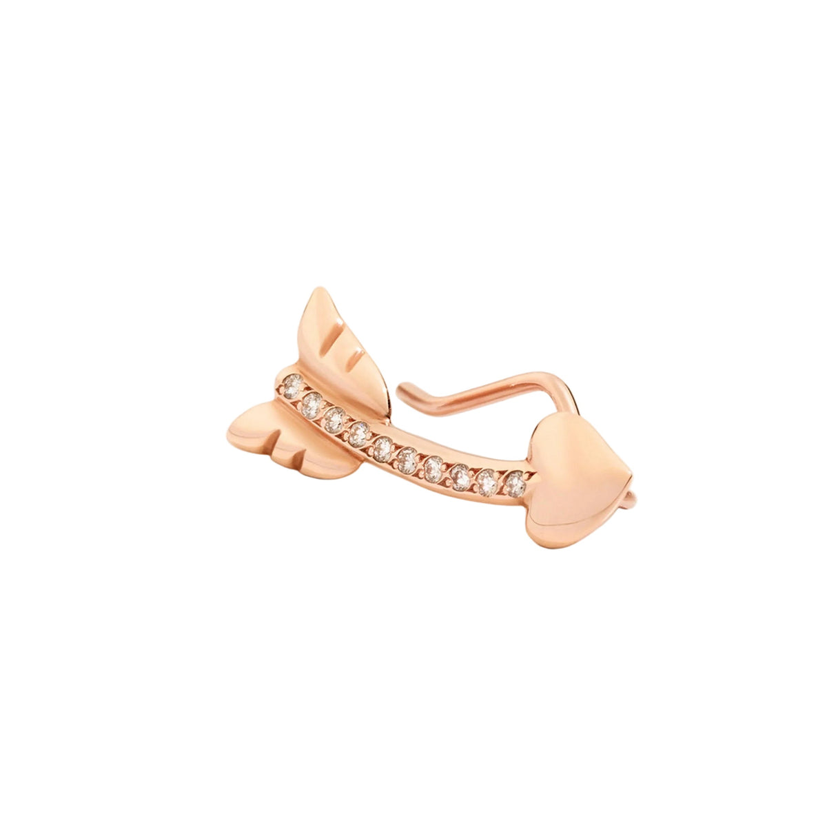 Arrow rose Gold & diamonds Earring - Rose Gold