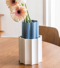 Vase Duetto - Bleu orage et Blanc