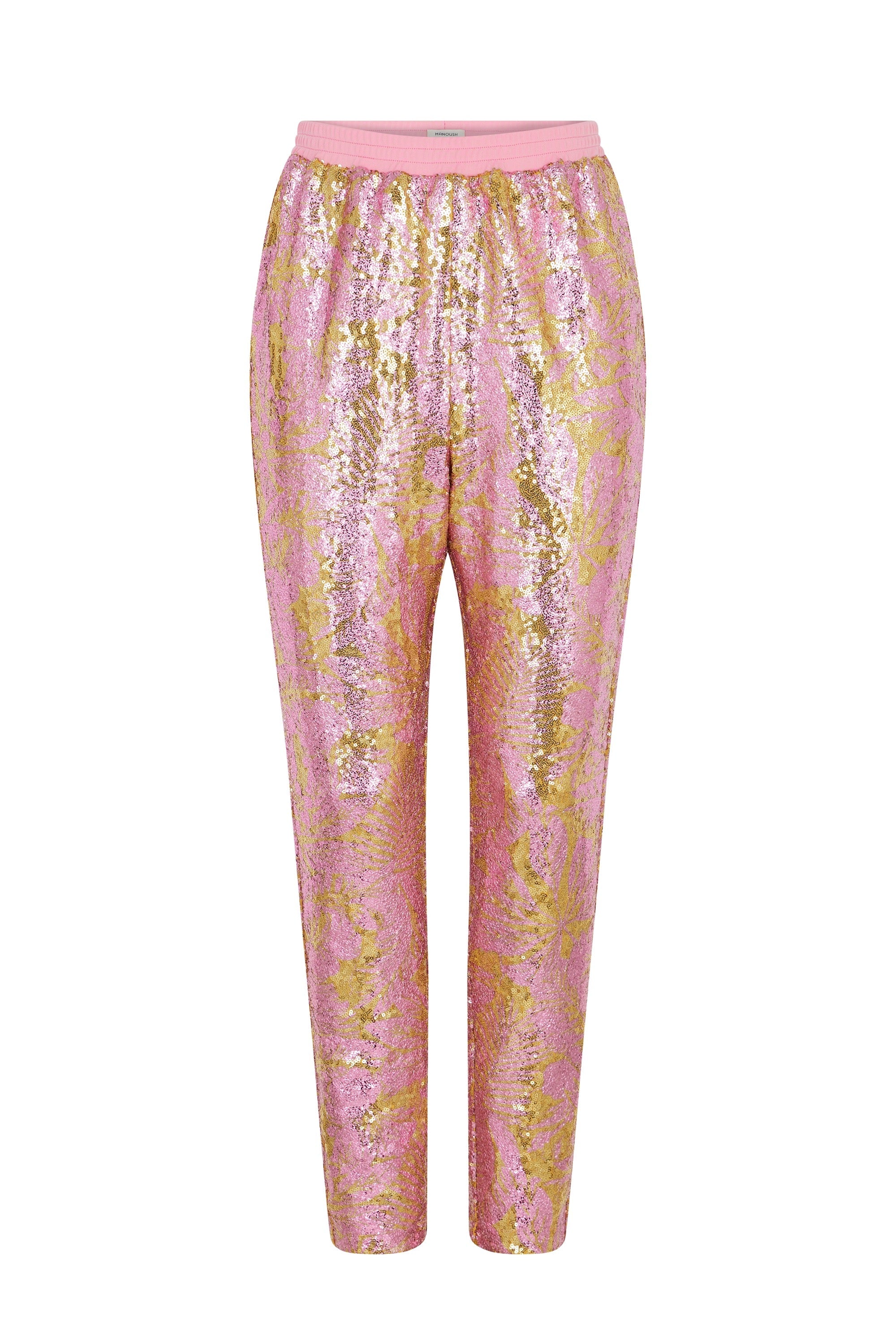 Pantalon taille haute Barbara à sequins - Rose