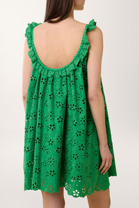 Robe Babydoll avec broderies - Vert