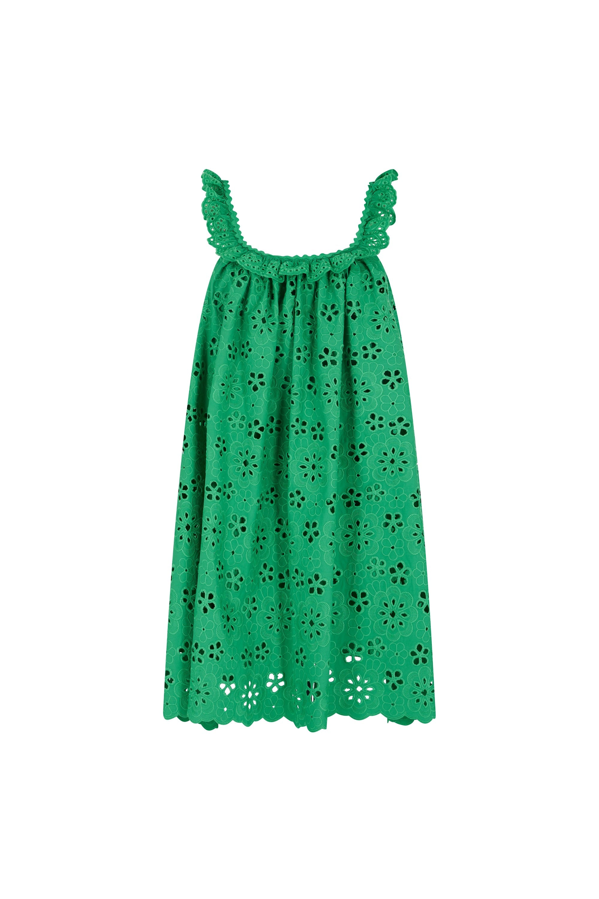 Robe Babydoll avec broderies - Vert