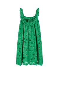 Robe Babydoll avec broderies - Vert
