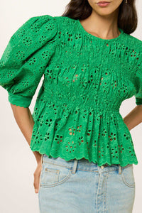 Blouse avec broderies - Vert