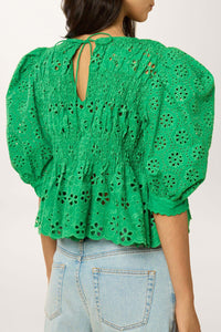 Blouse avec broderies - Vert
