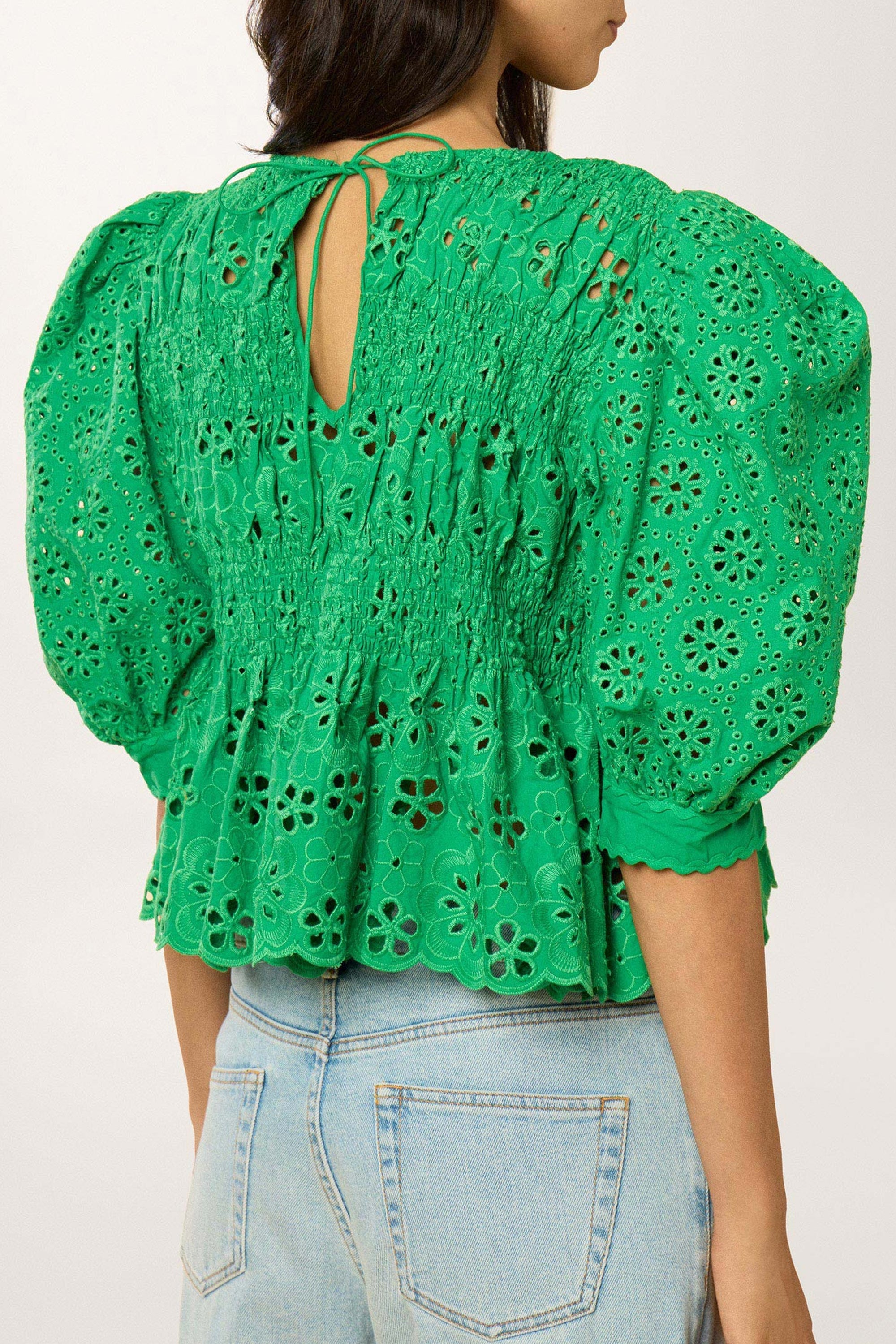 Blouse avec broderies - Vert