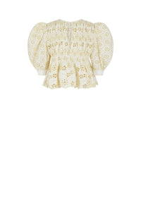 Blouse avec broderies - Blanc