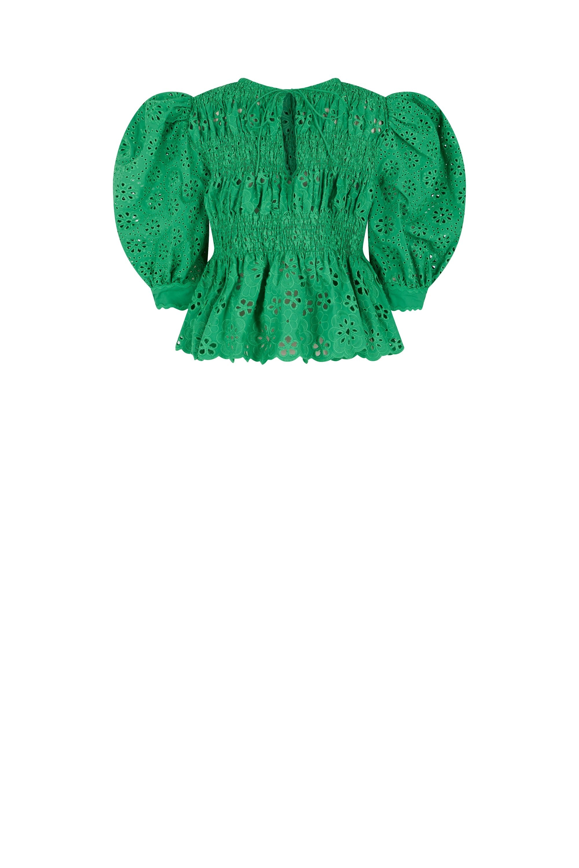 Blouse avec broderies - Vert