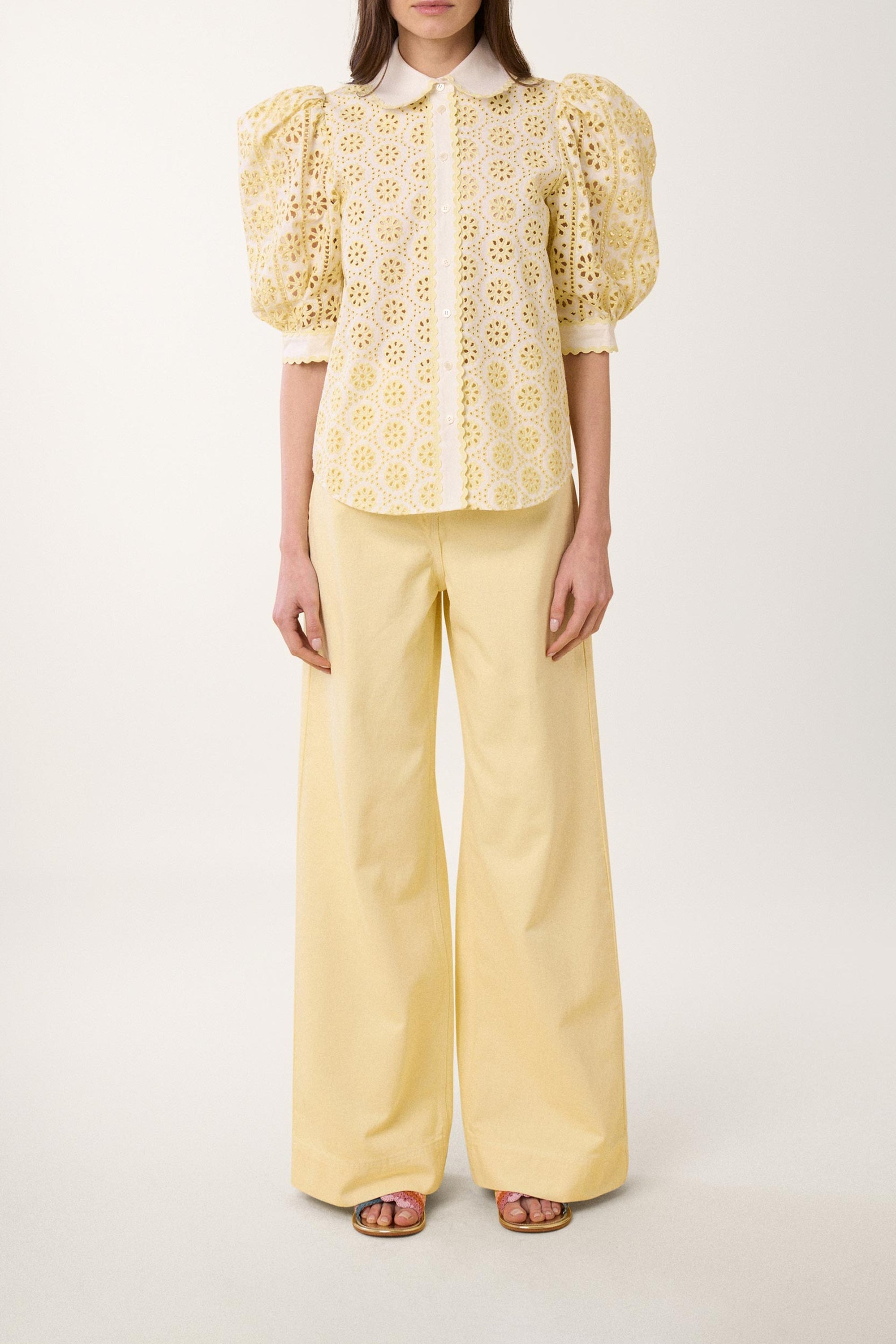 Chemise avec broderies - Blanc