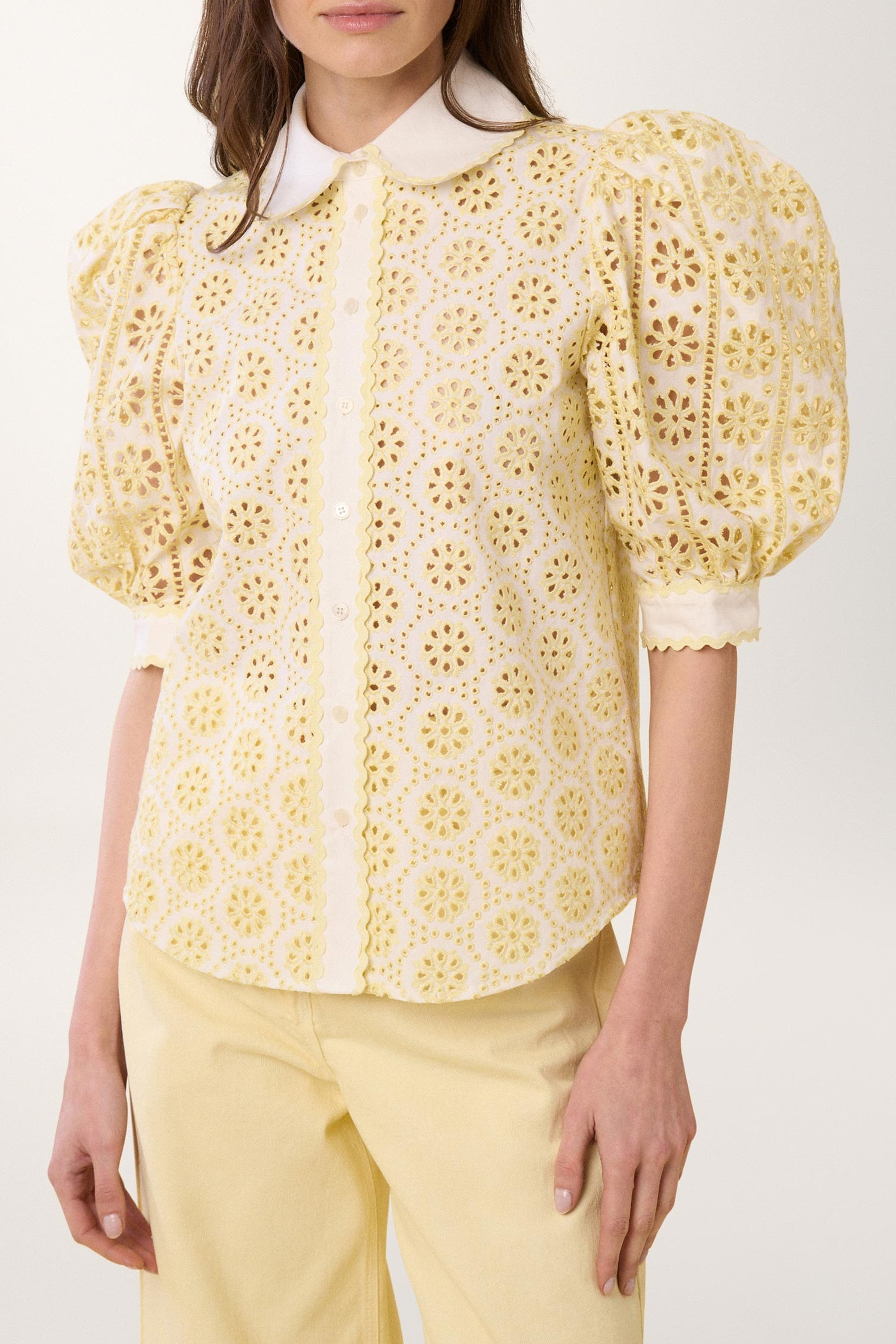 Chemise avec broderies - Blanc