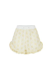 Short court avec broderies - Blanc