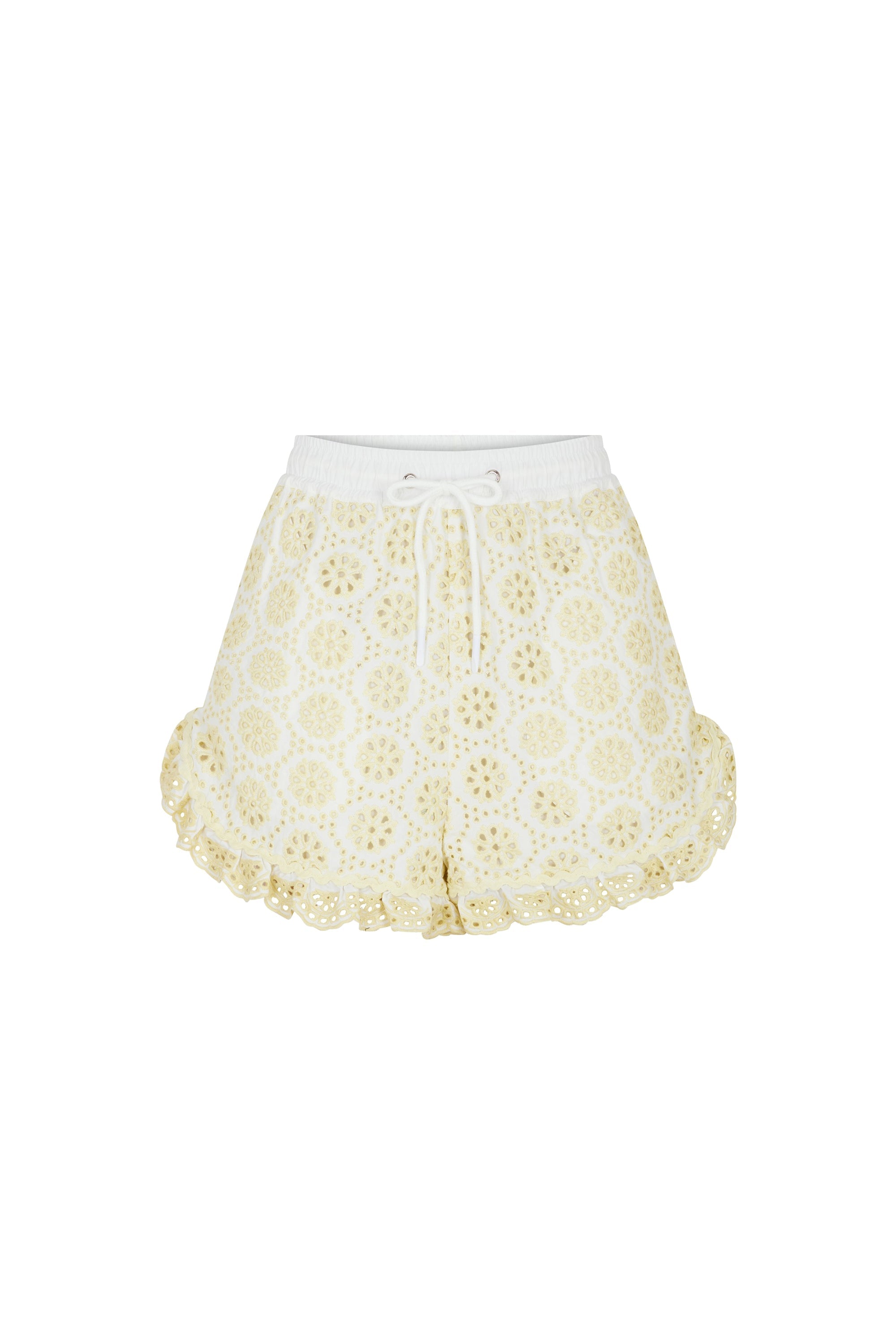 Short court avec broderies - Blanc