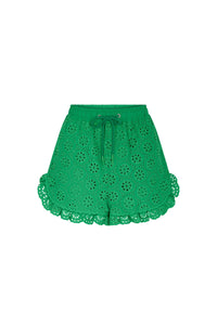 Short court avec broderies - Vert