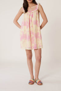 Robe nuisette avec broderies T&D - Multicolore