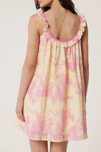 Robe nuisette avec broderies T&D - Multicolore