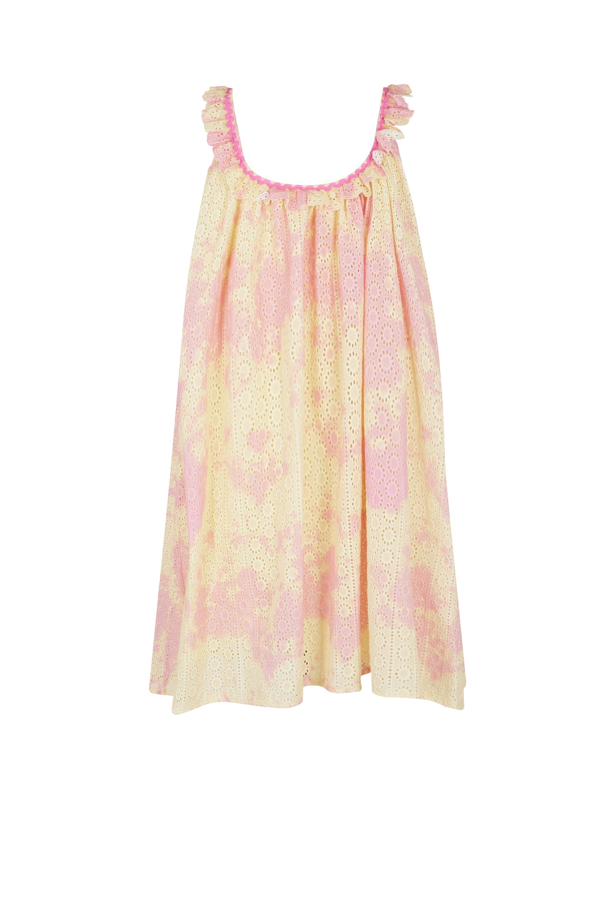 Robe nuisette avec broderies T&D - Multicolore