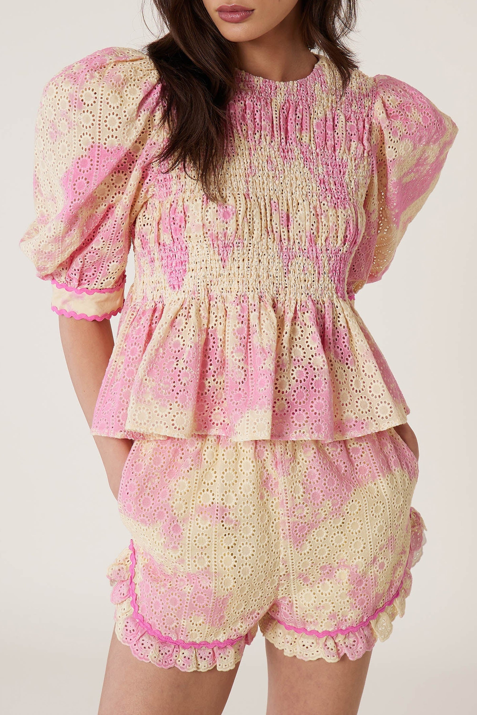 Blouse avec broderies T&D - Multicolore